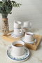 Hermia Juego de tazas de té de 12 piezas Blanco, Azul y Verde